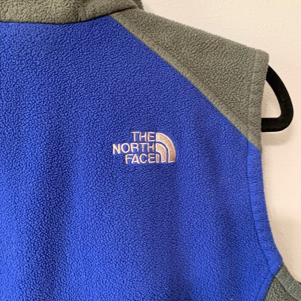 The North Face  Women's Full Zip Fleece Vest L Blue Gray Zip Pockets Warm - Picture 6 of 16